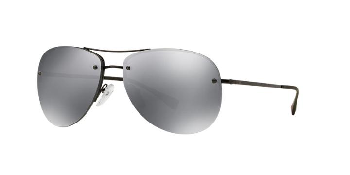 Prada Linea Rossa Black Aviator Sunglasses - Ps 50rs