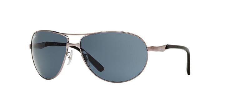 Ray-ban Gunmetal Aviator Sunglasses - Rb3393