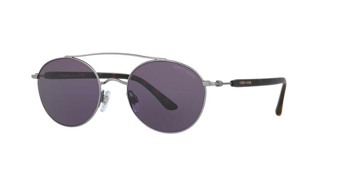 Giorgio Armani Gunmetal Round Sunglasses - Ar6038