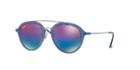 Ray-ban Jr Rj9065s 48 Blue Square Sunglasses