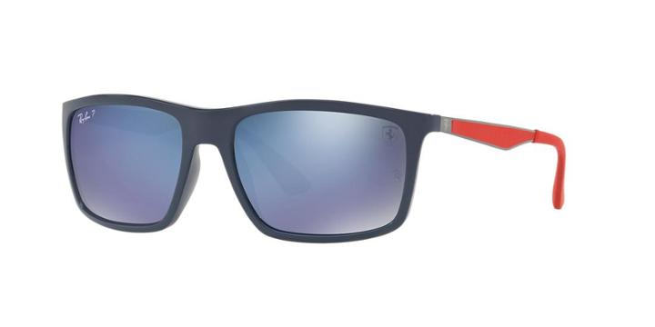 Ray-ban Rb4228m Scuderia Ferrari Blue Wrap Sunglasses