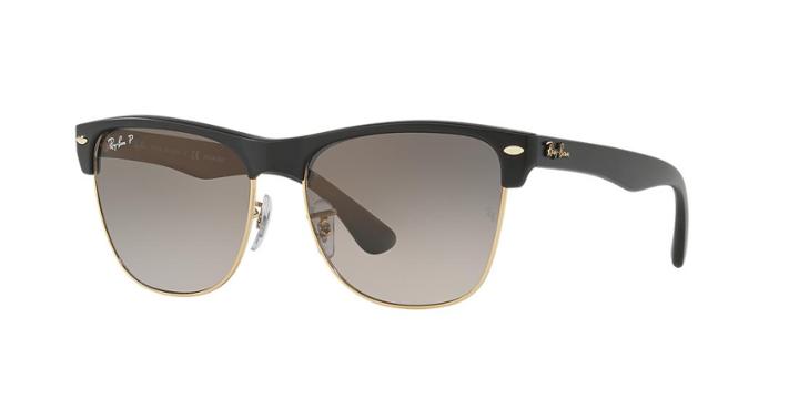 Ray-ban 57 Clubmaster Oversized Black Square Sunglasses - Rb4175