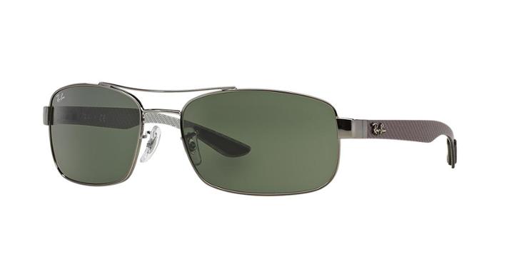 Ray-ban Carbon Fibre Gunmetal Rectangle Sunglasses - Rb8316