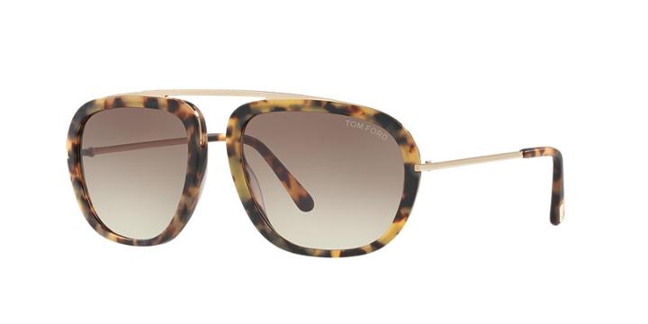 Tom Ford Johnson Tortoise Matte Aviator Sunglasses - Ft0453