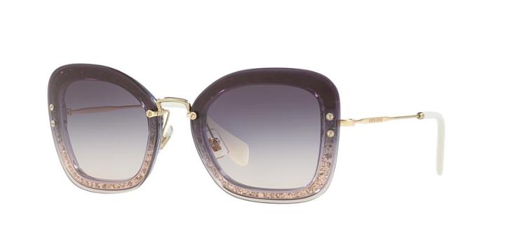 Miu Miu Mu 02ts 65 Purple Rectangle Sunglasses