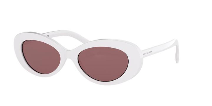 Burberry 54 White Oval Sunglasses - Be4278