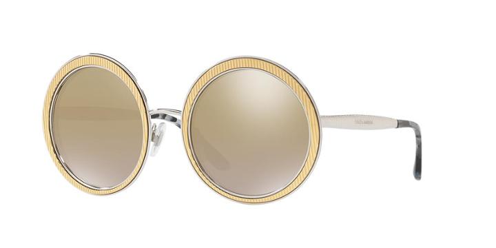 Dolce &amp; Gabbana Gold Round Sunglasses - Dg2179