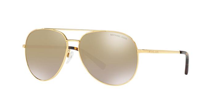 Michael Kors 58 Rodinara Gold Aviator Sunglasses - Mk5009