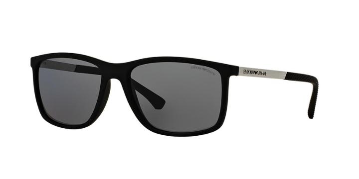 Emporio Armani Black Matte Rectangle Sunglasses - Ea4058