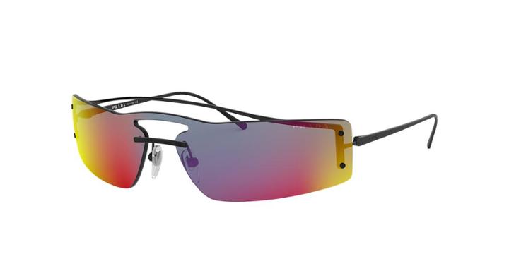 Prada Pr 61vs 38 Black Rectangle Sunglasses