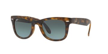 Ray-ban 50 Folding Wayf Tortoise Matte Square Sunglasses - Rb4105