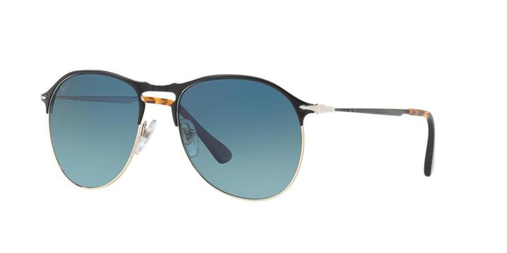 Persol 56 Black Matte Aviator Sunglasses - Po7649s