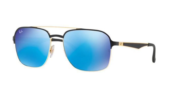Ray-ban 58 Gold Wrap Sunglasses - Rb3570