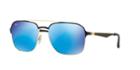 Ray-ban 58 Gold Wrap Sunglasses - Rb3570