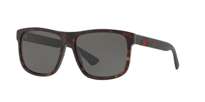 Gucci Gg0010s Tortoise Rectangle Sunglasses