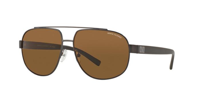 Armani Exchange Gunmetal Matte Aviator Sunglasses - Ax2019s
