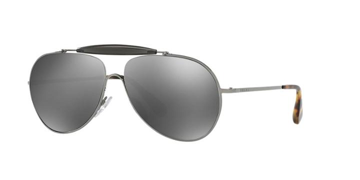 Prada Pr 56ss 59 Gunmetal Aviator Sunglasses