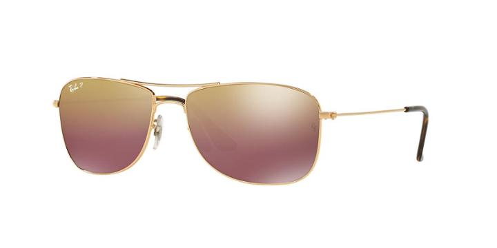 Ray-ban Gold Aviator Sunglasses - Rb3543