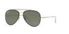 Ray-ban 58 Gold Wrap Sunglasses - Rb3584n