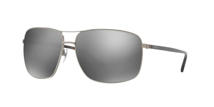 Gucci Gg0065sk Gunmetal Rectangle Sunglasses