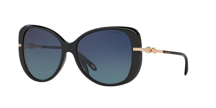 Tiffany &amp; Co. 57 Black Butterfly Sunglasses - Tf4126b