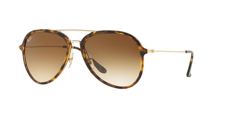 Ray-ban 57 Tortoise Aviator Sunglasses - Rb4298