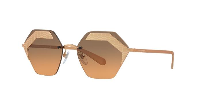 Bvlgari 57 Rose Gold Square Sunglasses - Bv6103