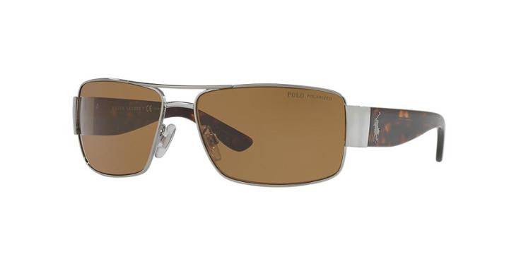 Polo Ralph Lauren Gunmetal Wrap Sunglasses - Ph3041