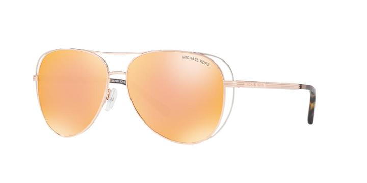 Michael Kors 58 Lai Rose Gold Aviator Sunglasses - Mk1024