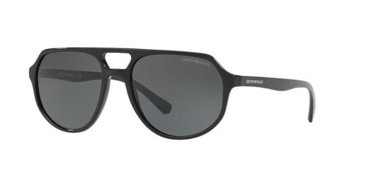 Emporio Armani 57 Black Aviator Sunglasses - Ea4111