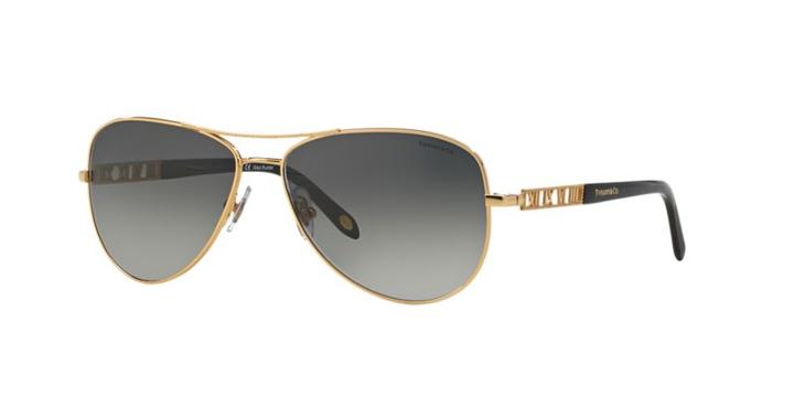 Tiffany & Co. Gold Aviator Sunglasses - Tf3047k
