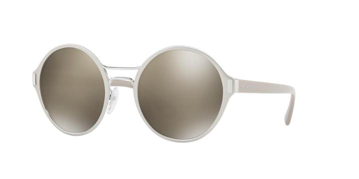 Prada Pr 57ts 54 Silver Matte Round Sunglasses