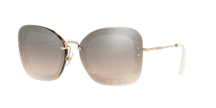 Miu Miu Mu 02ts 65 Tortoise Rectangle Sunglasses