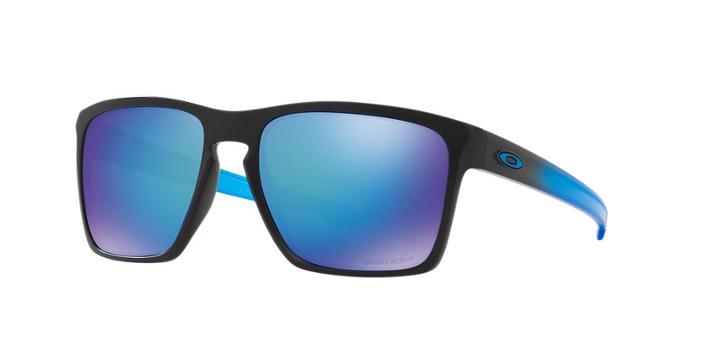 Oakley 57 Sliver Xl Prizm Sapphire Black Matte Rectangle Sunglasses - Oo9341