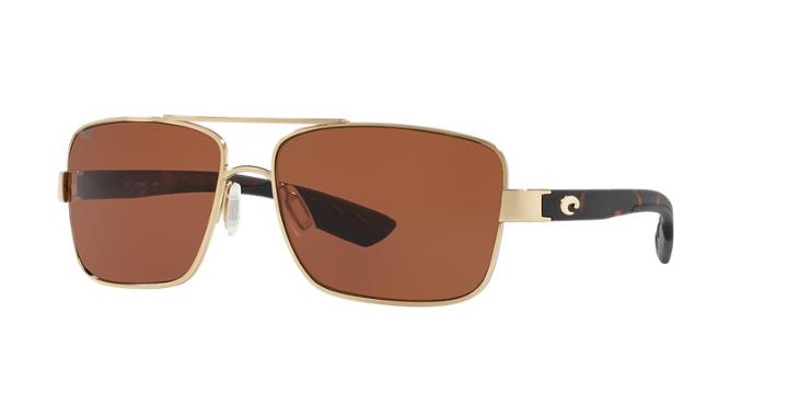 Costa North Turn 59 Gold Rectangle Sunglasses