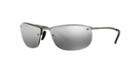Ray-ban Gunmetal Matte Rectangle Sunglasses, Polarized - Rb3542