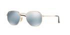 Ray-ban 54 Gold Square Sunglasses - Rb3548n