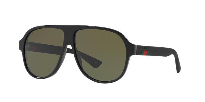 Gucci Gg0009s 59 Black Aviator Sunglasses