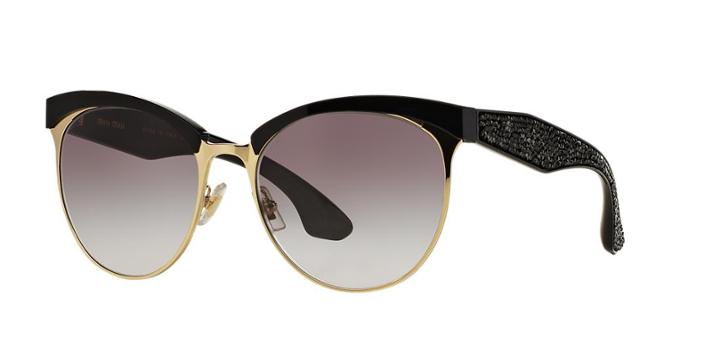 Miu Miu Stardust Black Matte Round Sunglasses - Mu 54qs