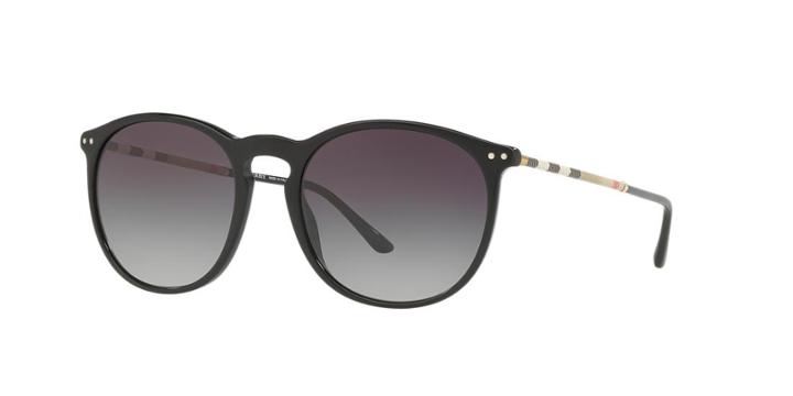 Burberry 54 Black Round Sunglasses - Be4250q