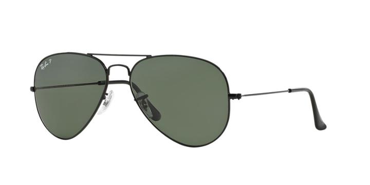 Ray-ban Aviator Black Sunglasses, Polarized - Rb3025