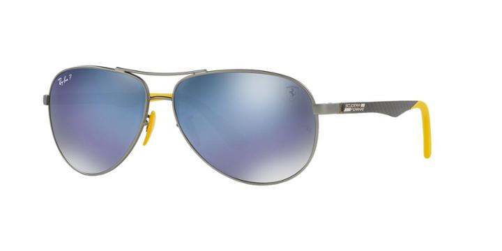 Ray-ban Rb8313m Scuderia Ferrari Gunmetal Matte Wrap Sunglasses
