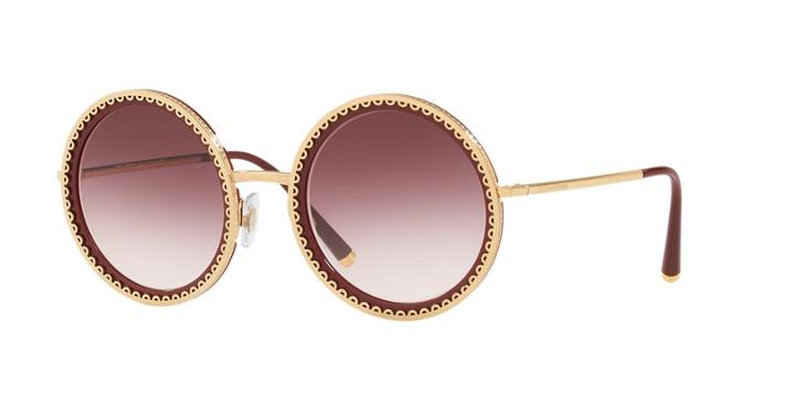Dolce &amp; Gabbana 53 Gold Round Sunglasses - Dg2211