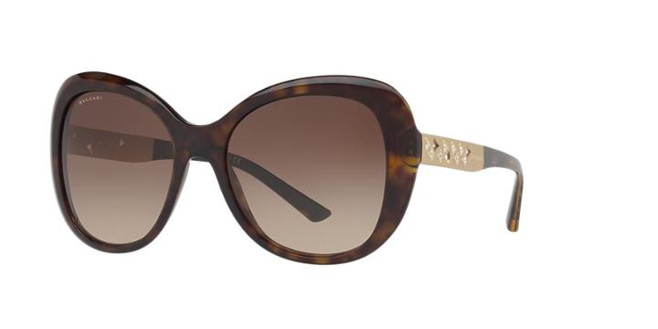 Bvlgari 55 Tortoise Square Sunglasses - Bv8199b
