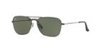 Ray-ban 55 Gunmetal Rectangle Sunglasses - Rb3136
