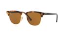 Ray-ban 49 Clubmaster Tortoise Brown Square Sunglasses - Rb3016