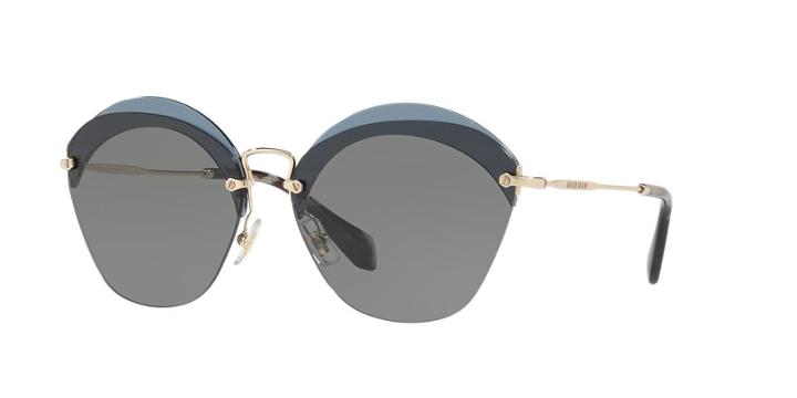 Miu Miu Mu 53ss 63 Blue Square Sunglasses