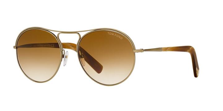 Tom Ford Jessie Gold Round Sunglasses - Ft0449