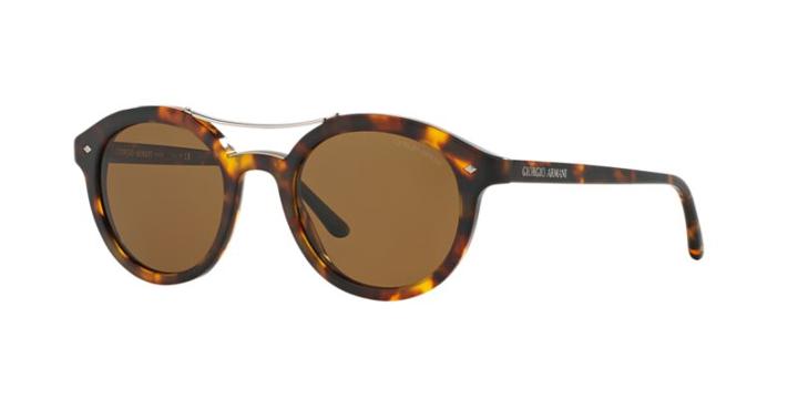 Giorgio Armani Tortoise Matte Round Sunglasses, Polarized - Ar8007