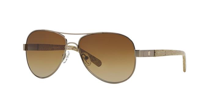 Tory Burch Gunmetal Aviator Sunglasses - Ty6010